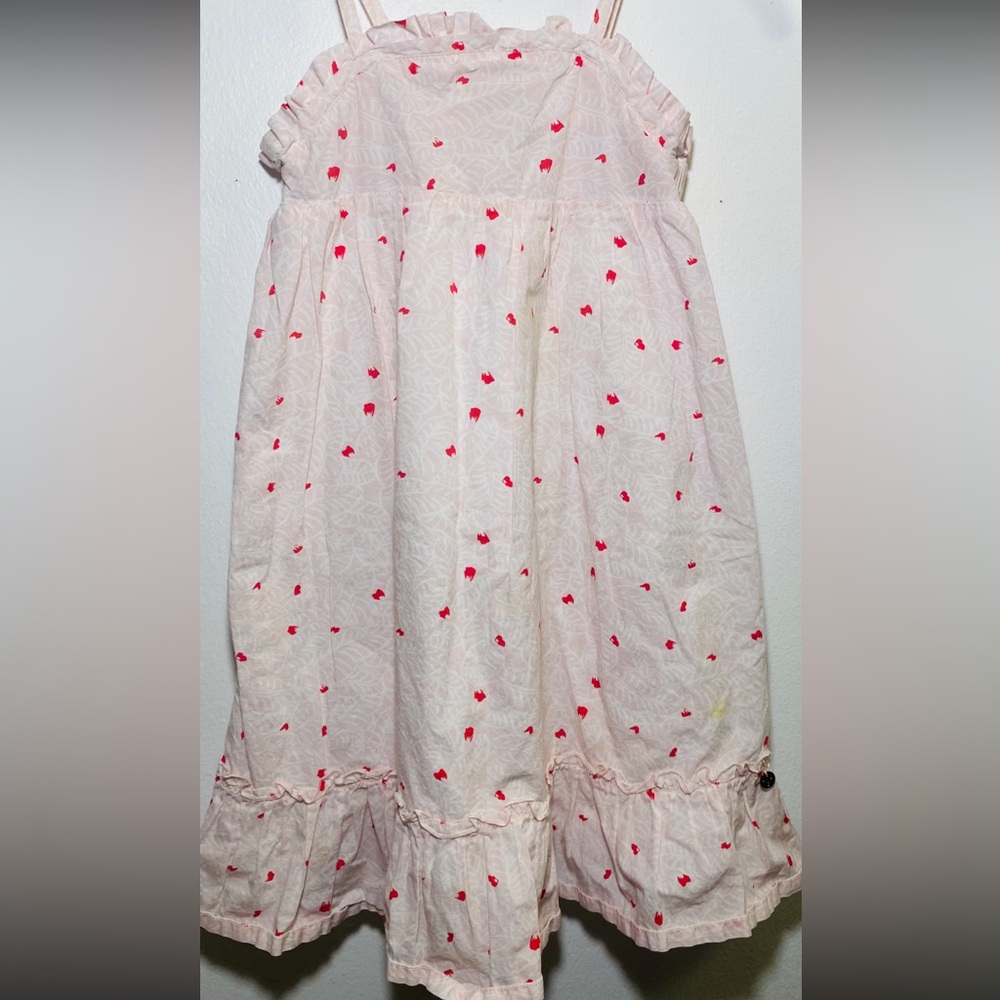 Lili Gaufrette Cream Red Smocked Bubble Midi Skirt
